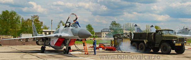 Ground power unit connected to MiG-29